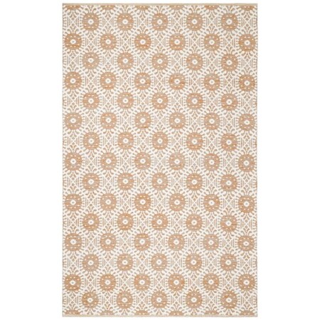 Safavieh 5 x 8 ft. Medium Rectangle Montauk Hand Woven Rug, Orange and Ivory MTK612D-5
